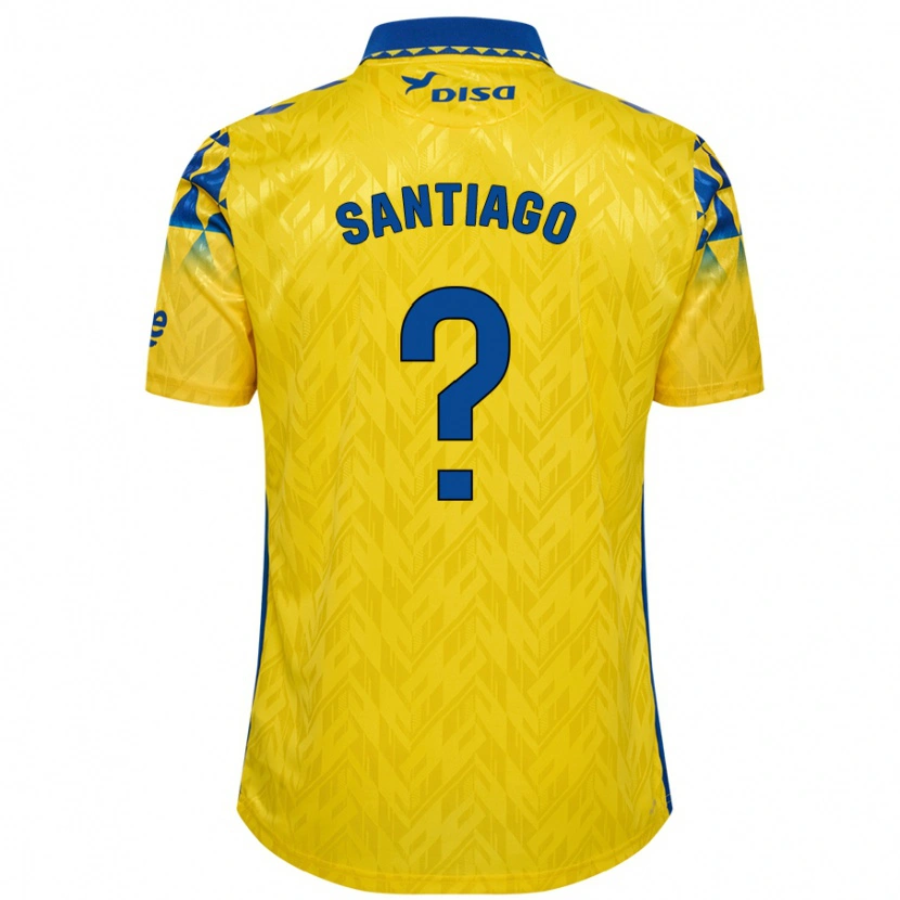 Danxen Enfant Maillot Eduardo Santiago #0 Jaune Bleu Tenues Domicile 2024/25 T-Shirt