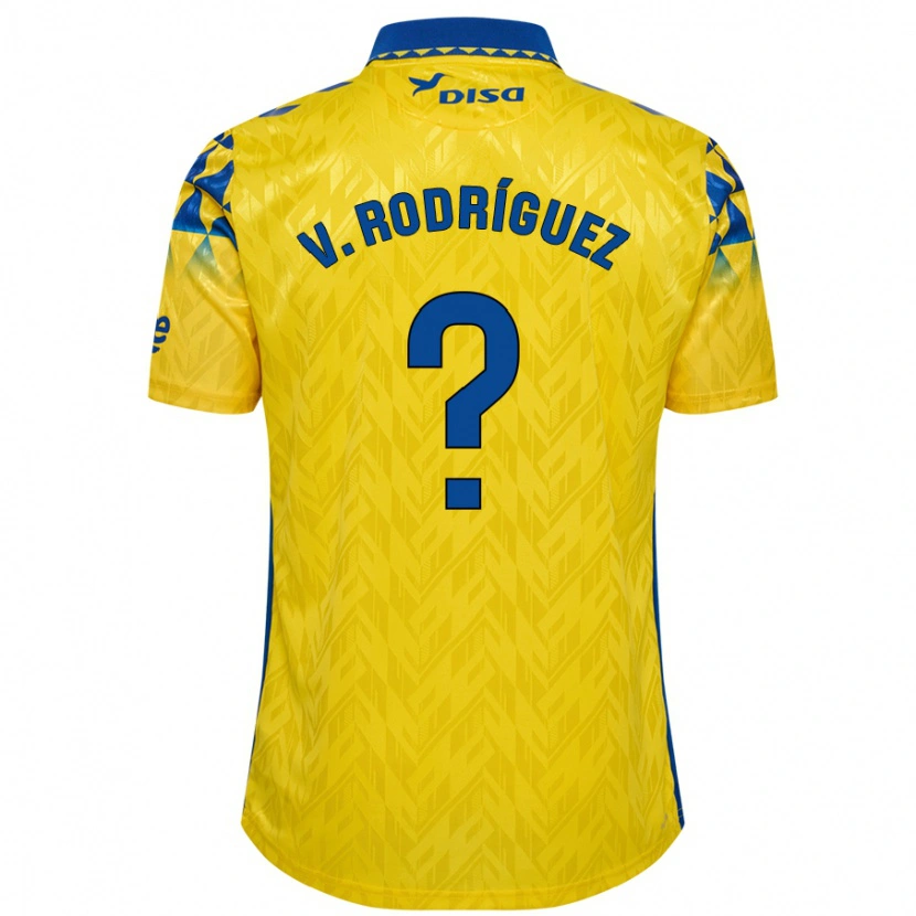 Danxen Enfant Maillot Carlos Vicente Rodríguez #0 Jaune Bleu Tenues Domicile 2024/25 T-Shirt