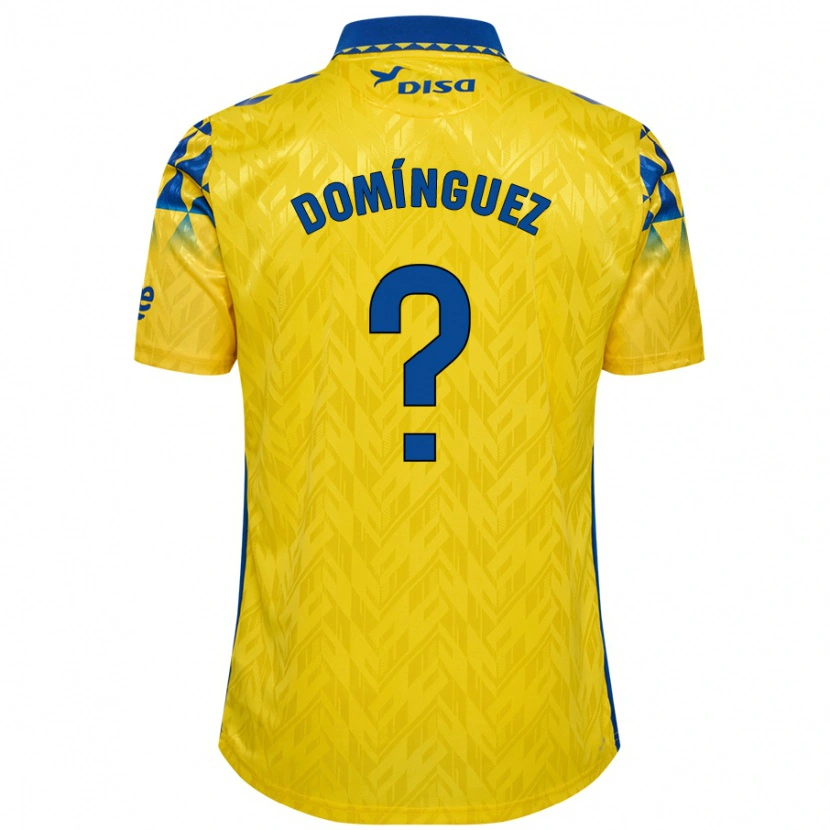 Danxen Enfant Maillot Carlos Domínguez #0 Jaune Bleu Tenues Domicile 2024/25 T-Shirt