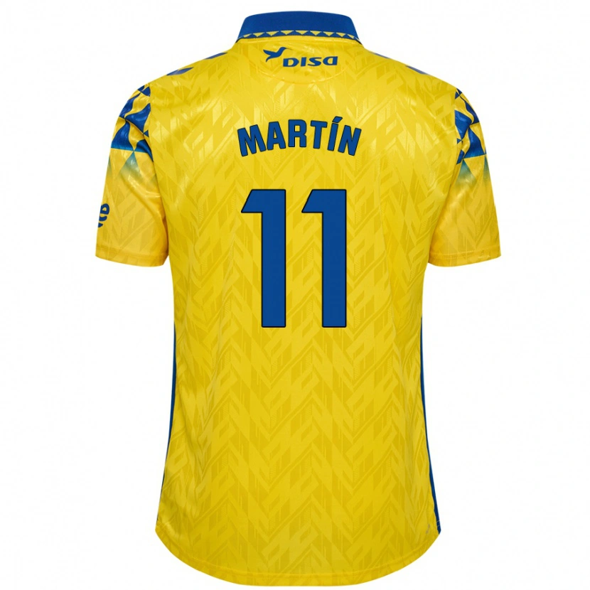 Danxen Enfant Maillot Diego Martín #11 Jaune Bleu Tenues Domicile 2024/25 T-Shirt