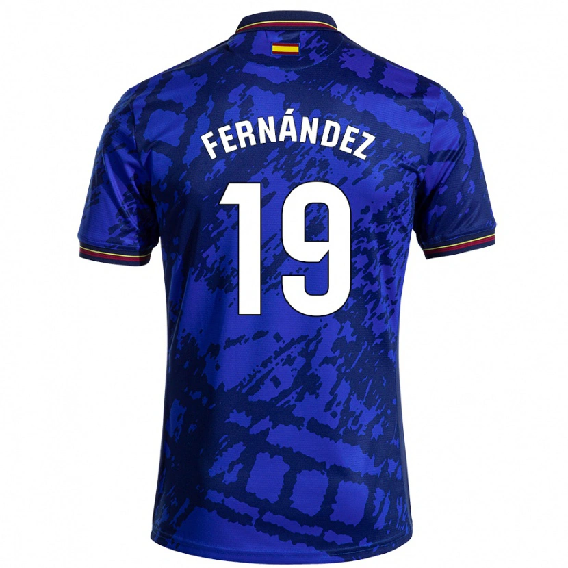 Danxen Enfant Maillot Ismael Fernández #19 Bleu Foncé Tenues Domicile 2024/25 T-Shirt