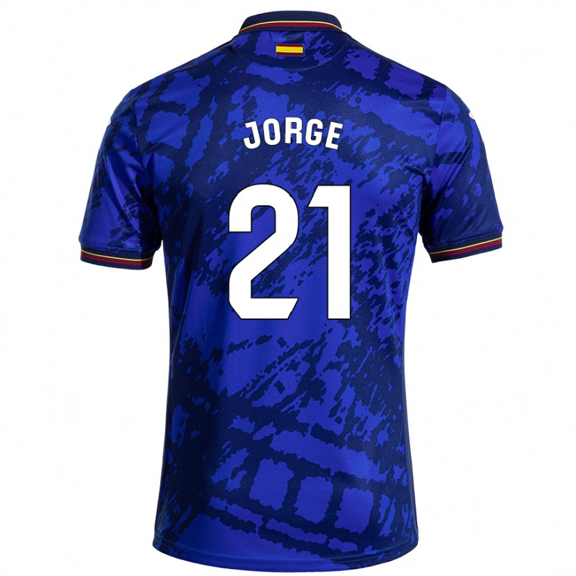 Danxen Enfant Maillot Jeremy Jorge #21 Bleu Foncé Tenues Domicile 2024/25 T-Shirt