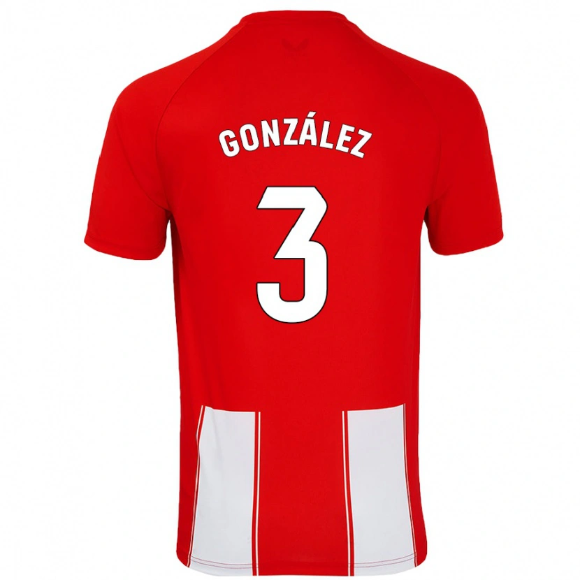 Danxen Enfant Maillot Edgar González #3 Rouge Blanc Tenues Domicile 2024/25 T-Shirt