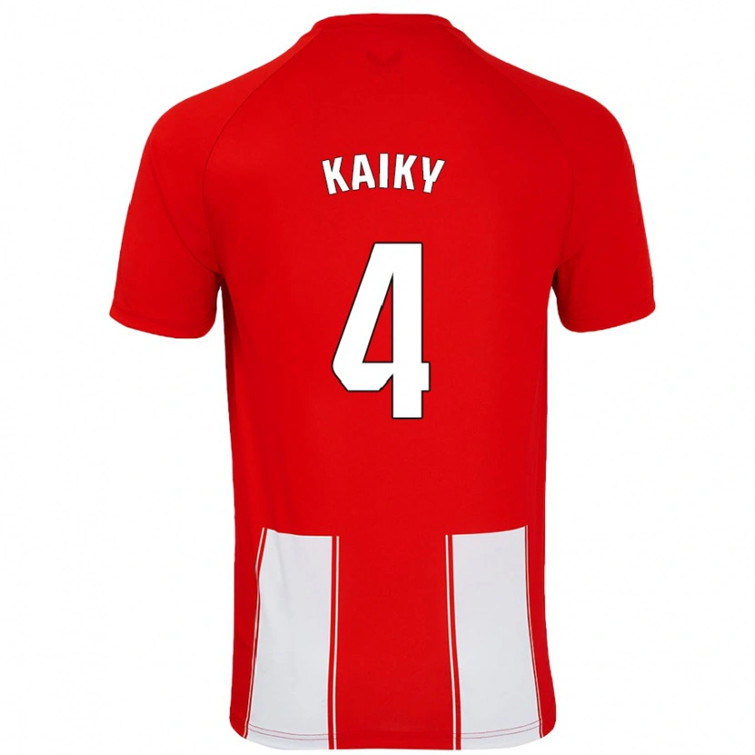 Danxen Enfant Maillot Kaiky #4 Rouge Blanc Tenues Domicile 2024/25 T-Shirt