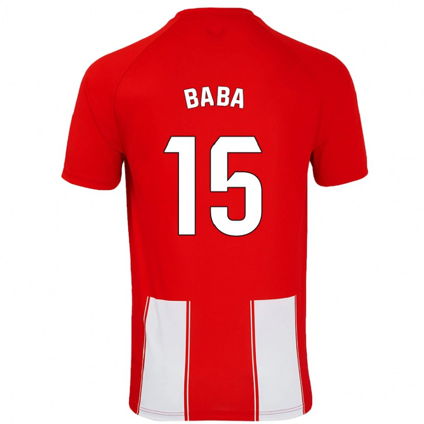 Danxen Enfant Maillot Iddrisu Baba #15 Rouge Blanc Tenues Domicile 2024/25 T-Shirt