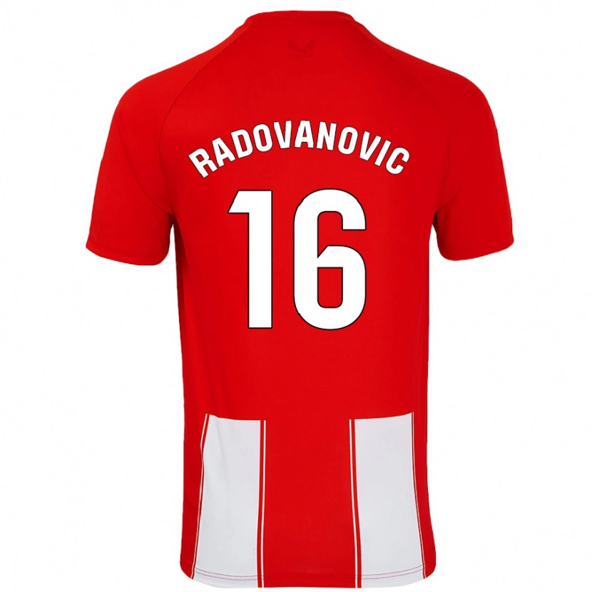 Danxen Enfant Maillot Aleksandar Radovanovic #16 Rouge Blanc Tenues Domicile 2024/25 T-Shirt