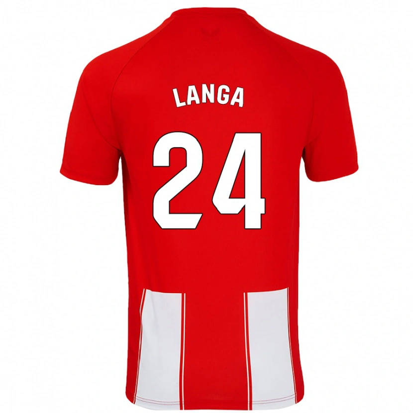 Danxen Enfant Maillot Bruno Langa #24 Rouge Blanc Tenues Domicile 2024/25 T-Shirt