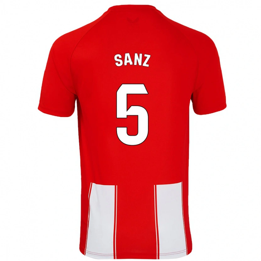 Danxen Enfant Maillot Paco Sanz #5 Rouge Blanc Tenues Domicile 2024/25 T-Shirt