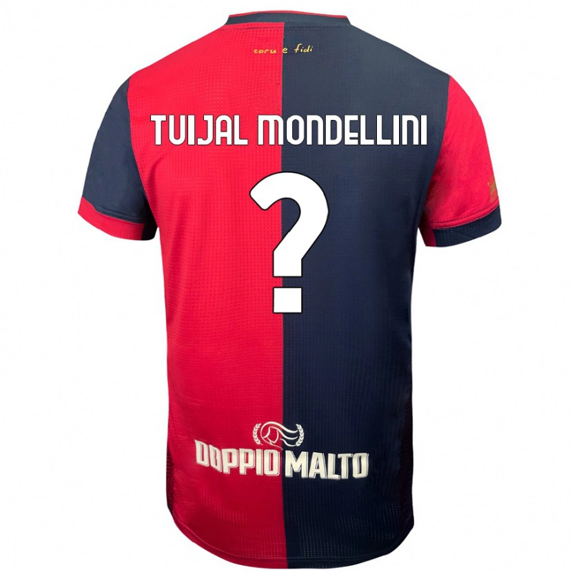 Danxen Enfant Maillot Luca Tuijal Mondellini #0 Rouge Bleu Foncé Tenues Domicile 2024/25 T-Shirt