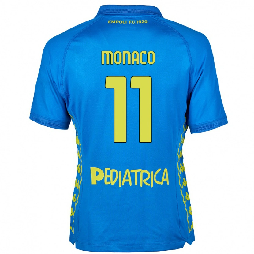 Danxen Enfant Maillot Salvatore Monaco #11 Bleu Tenues Domicile 2024/25 T-Shirt