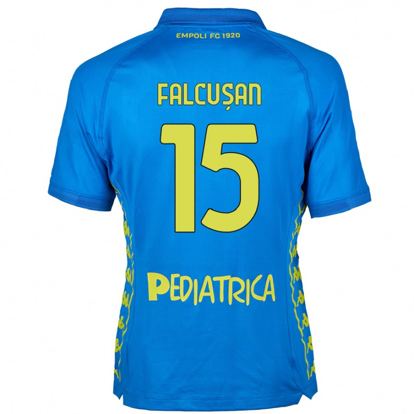 Danxen Enfant Maillot Darius Fălcușan #15 Bleu Tenues Domicile 2024/25 T-Shirt