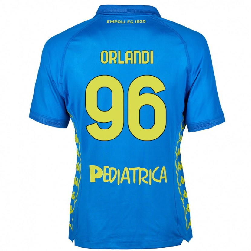 Danxen Enfant Maillot Andrea Orlandi #96 Bleu Tenues Domicile 2024/25 T-Shirt