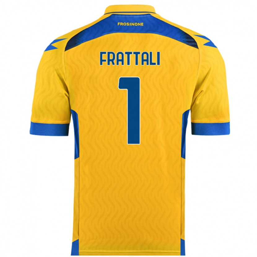 Danxen Enfant Maillot Pierluigi Frattali #1 Jaune Tenues Domicile 2024/25 T-Shirt