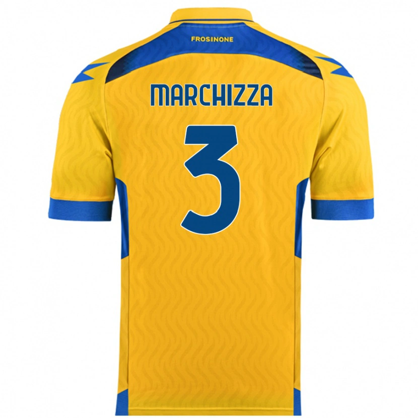 Danxen Enfant Maillot Riccardo Marchizza #3 Jaune Tenues Domicile 2024/25 T-Shirt