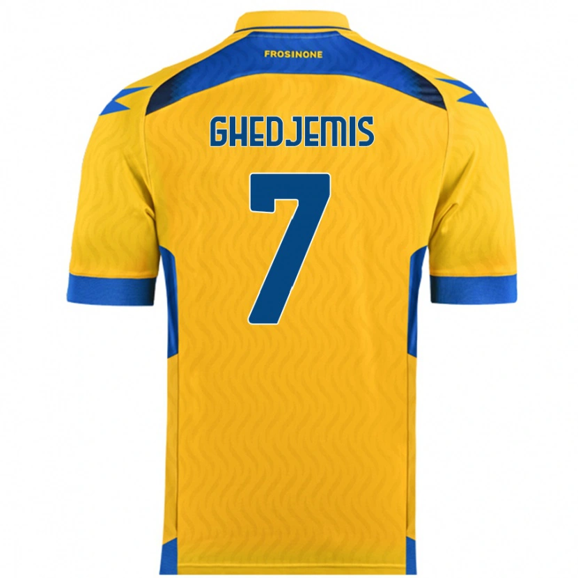 Danxen Enfant Maillot Farès Ghedjemis #7 Jaune Tenues Domicile 2024/25 T-Shirt