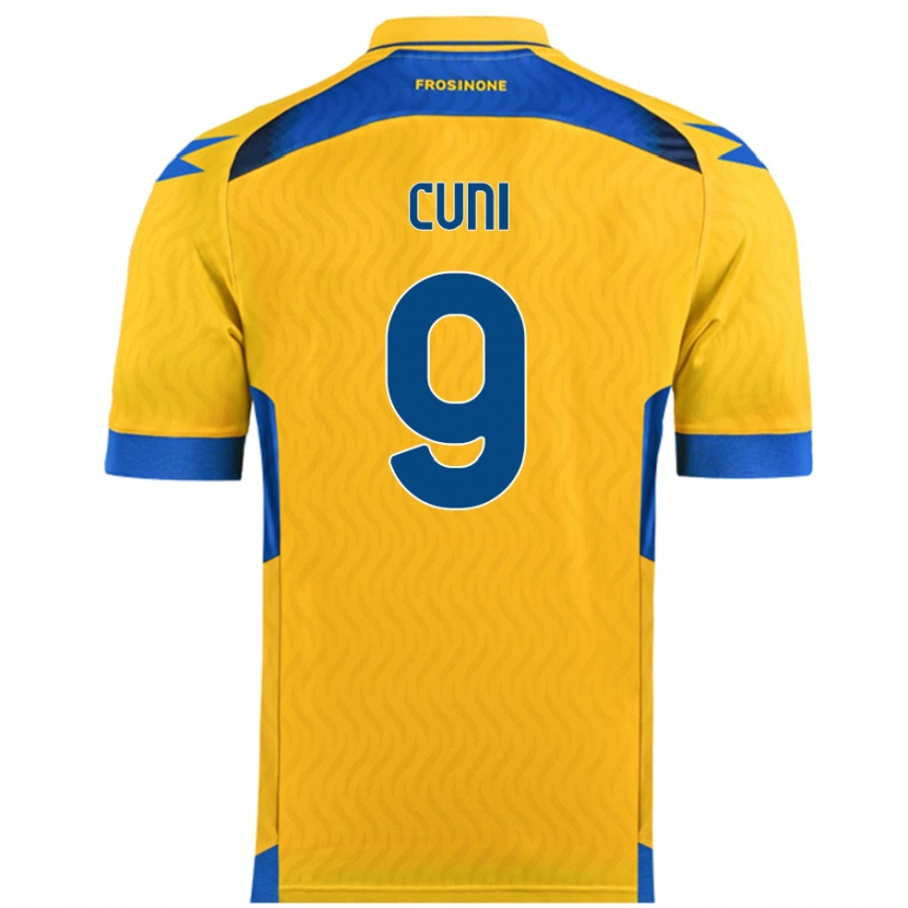 Danxen Enfant Maillot Marvin Cuni #9 Jaune Tenues Domicile 2024/25 T-Shirt