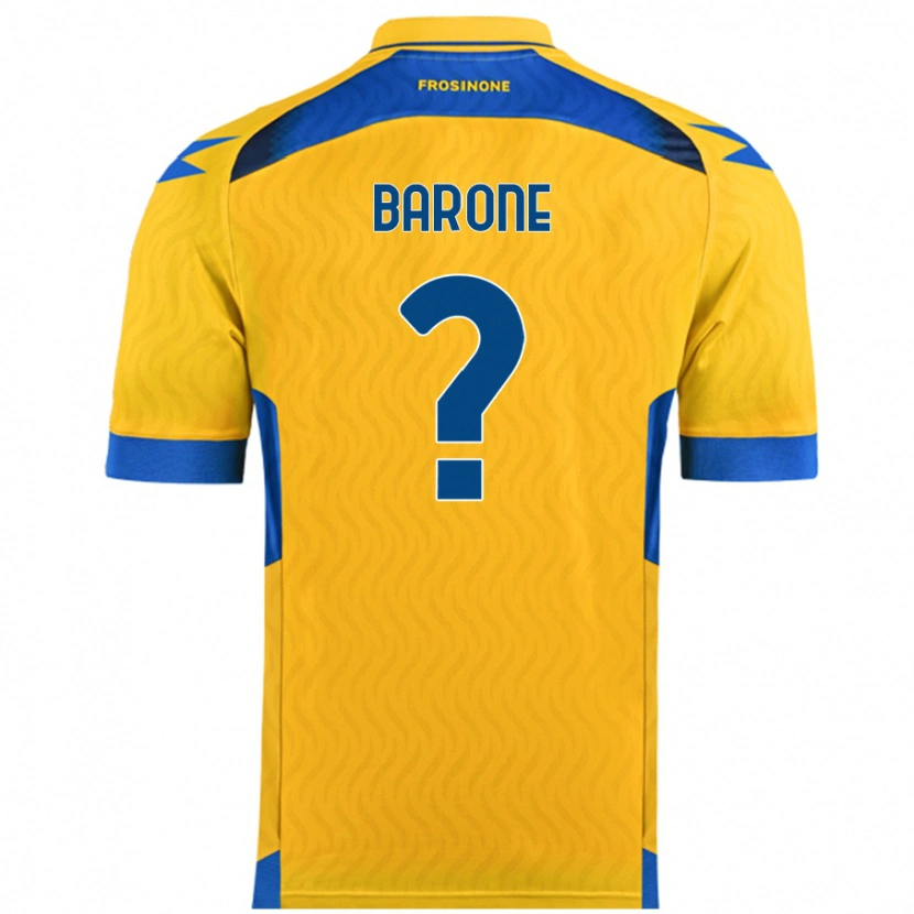 Danxen Enfant Maillot Filippo Barone #0 Jaune Tenues Domicile 2024/25 T-Shirt