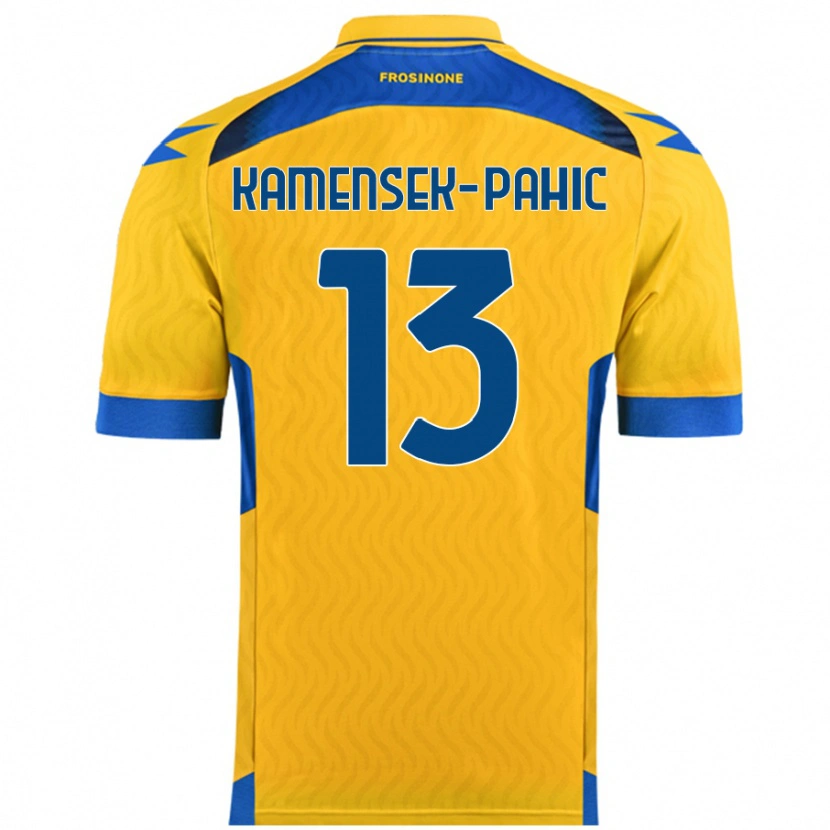 Danxen Enfant Maillot Matjaz Kamensek-Pahic #13 Jaune Tenues Domicile 2024/25 T-Shirt