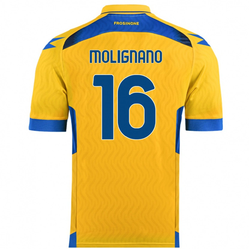 Danxen Enfant Maillot Gaetano Molignano #16 Jaune Tenues Domicile 2024/25 T-Shirt