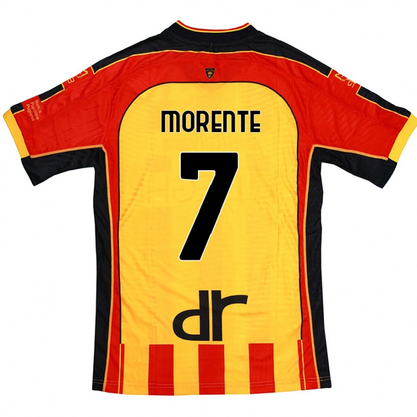 Danxen Enfant Maillot Tete Morente #7 Jaune Rouge Tenues Domicile 2024/25 T-Shirt