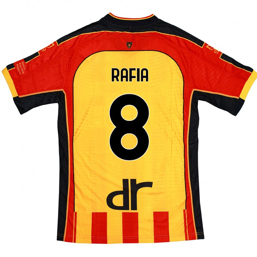 Danxen Enfant Maillot Hamza Rafia #8 Jaune Rouge Tenues Domicile 2024/25 T-Shirt