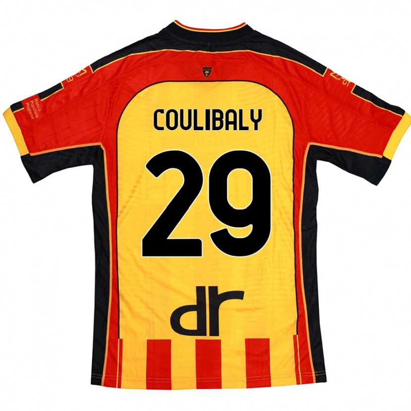 Danxen Enfant Maillot Lassana Coulibaly #29 Jaune Rouge Tenues Domicile 2024/25 T-Shirt