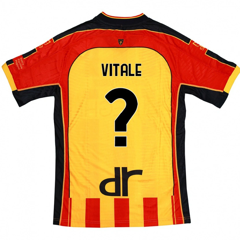 Danxen Enfant Maillot Leonardo Vitale #0 Jaune Rouge Tenues Domicile 2024/25 T-Shirt