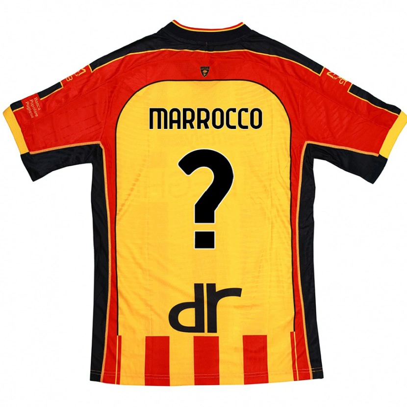 Danxen Enfant Maillot Iacopo Marrocco #0 Jaune Rouge Tenues Domicile 2024/25 T-Shirt