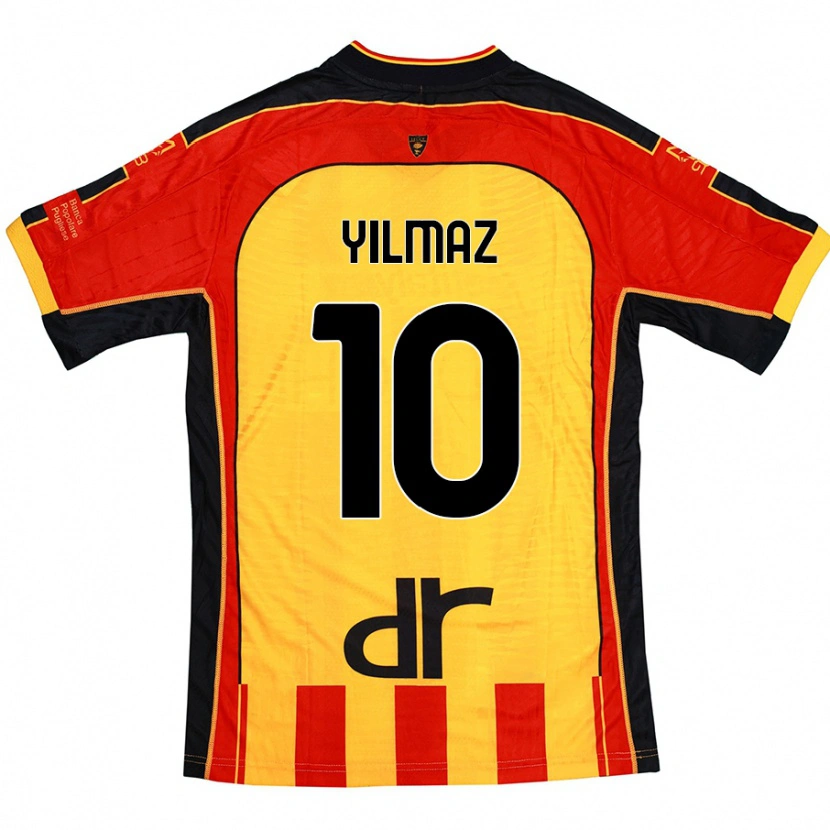 Danxen Enfant Maillot Enes Yilmaz #10 Jaune Rouge Tenues Domicile 2024/25 T-Shirt