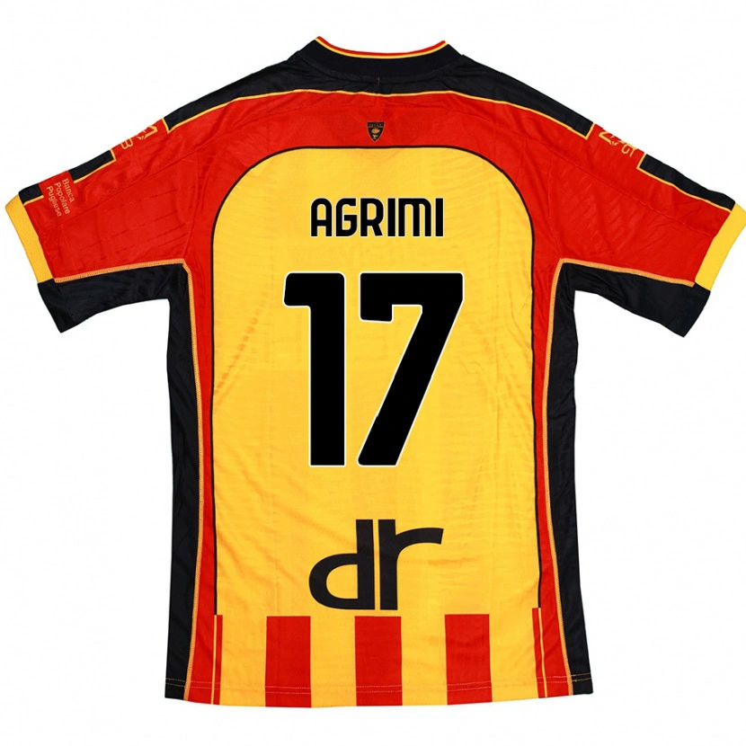 Danxen Enfant Maillot Matteo Agrimi #17 Jaune Rouge Tenues Domicile 2024/25 T-Shirt