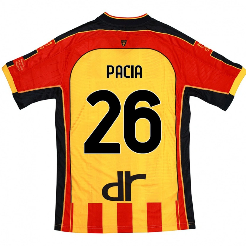 Danxen Enfant Maillot Fabiano Pacia #26 Jaune Rouge Tenues Domicile 2024/25 T-Shirt