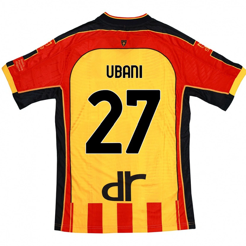 Danxen Enfant Maillot Marlon Ubani #27 Jaune Rouge Tenues Domicile 2024/25 T-Shirt