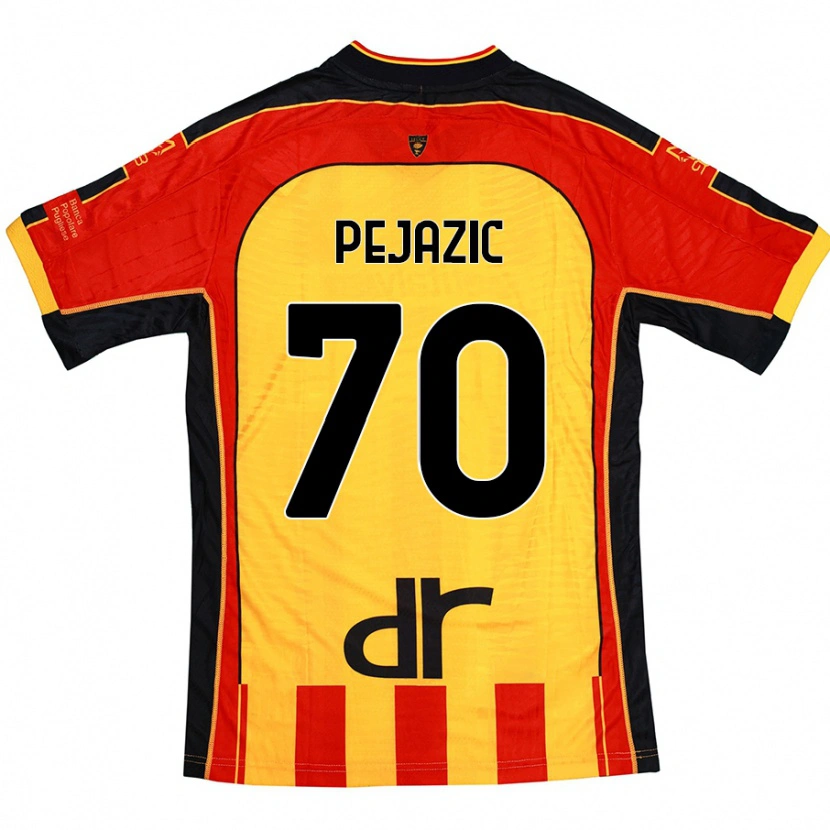 Danxen Enfant Maillot Mario Pejazic #70 Jaune Rouge Tenues Domicile 2024/25 T-Shirt