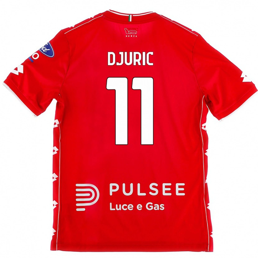 Danxen Enfant Maillot Milan Djuric #11 Rouge Blanc Tenues Domicile 2024/25 T-Shirt