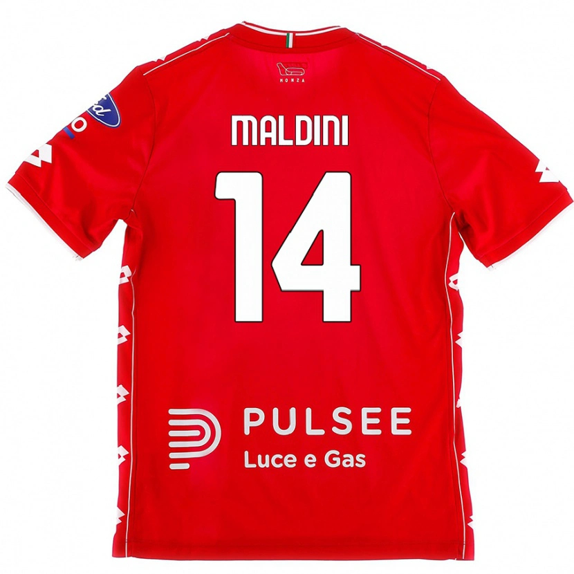 Danxen Enfant Maillot Daniel Maldini #14 Rouge Blanc Tenues Domicile 2024/25 T-Shirt