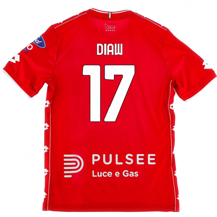 Danxen Enfant Maillot Davide Diaw #17 Rouge Blanc Tenues Domicile 2024/25 T-Shirt