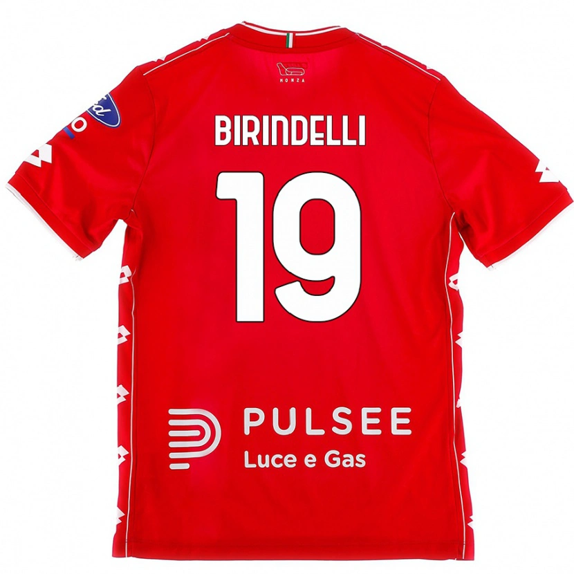 Danxen Enfant Maillot Samuele Birindelli #19 Rouge Blanc Tenues Domicile 2024/25 T-Shirt