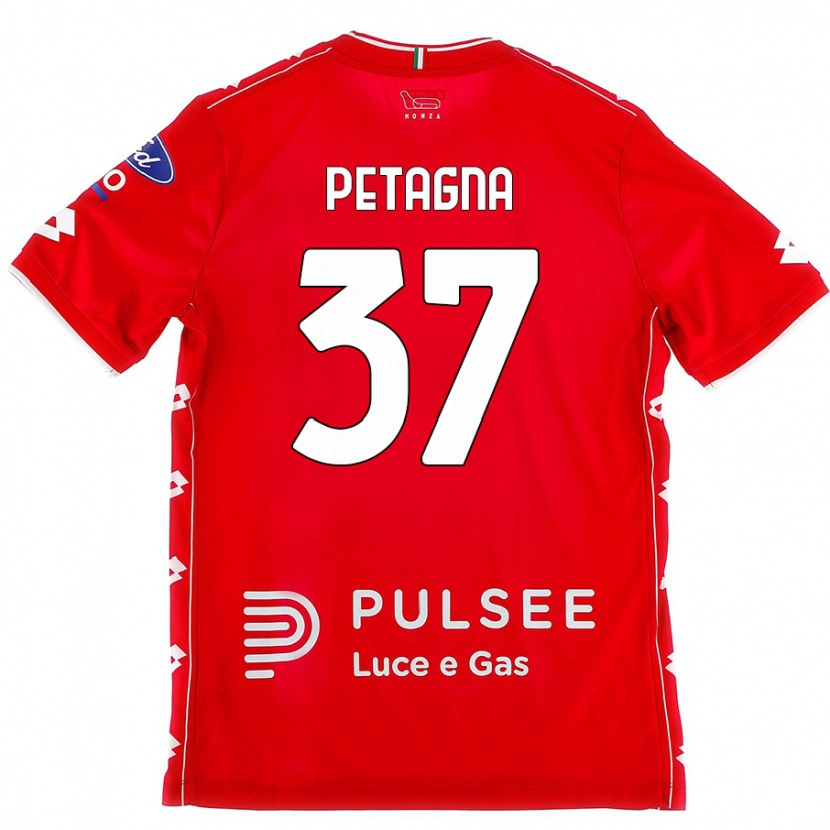 Danxen Enfant Maillot Andrea Petagna #37 Rouge Blanc Tenues Domicile 2024/25 T-Shirt