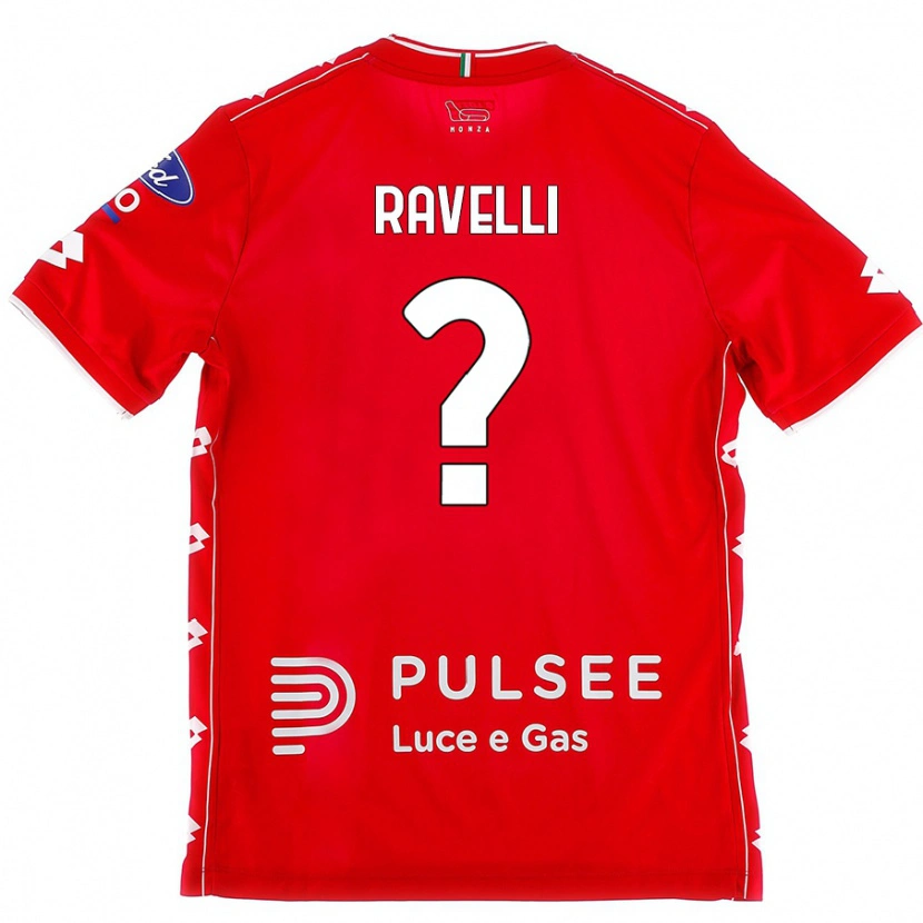 Danxen Enfant Maillot Etienne Ravelli #0 Rouge Blanc Tenues Domicile 2024/25 T-Shirt