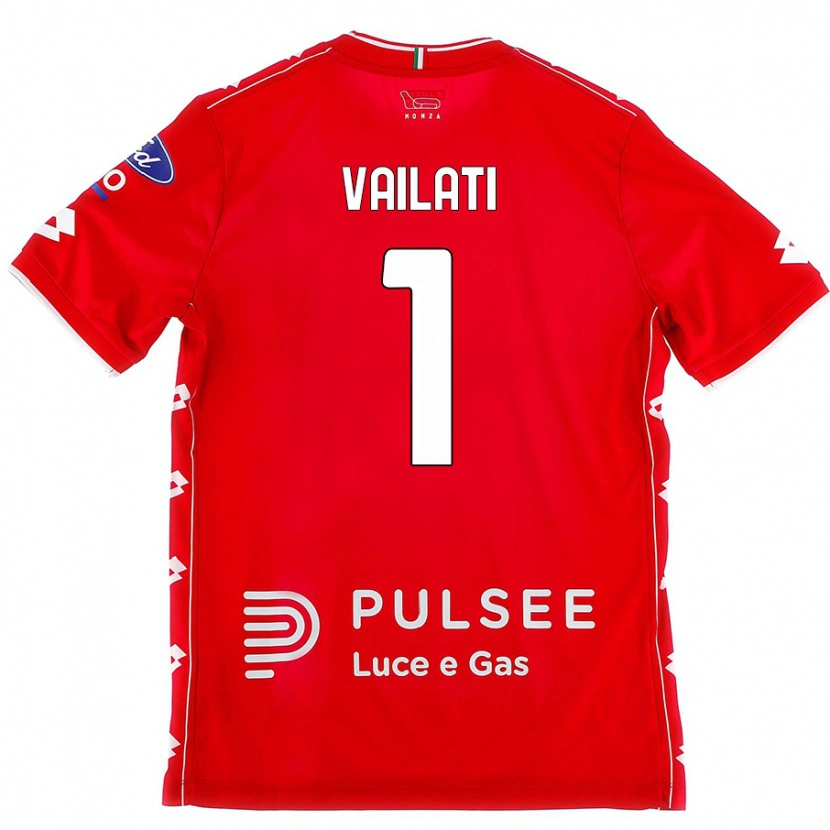 Danxen Enfant Maillot Andrea Vailati #1 Rouge Blanc Tenues Domicile 2024/25 T-Shirt