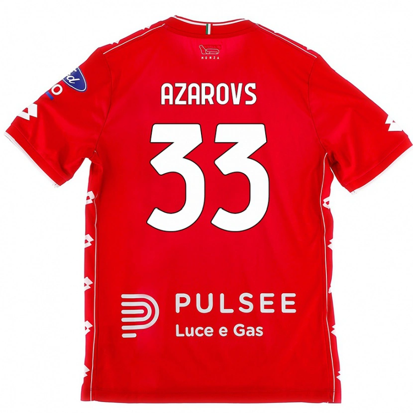 Danxen Enfant Maillot Timurs Azarovs #33 Rouge Blanc Tenues Domicile 2024/25 T-Shirt