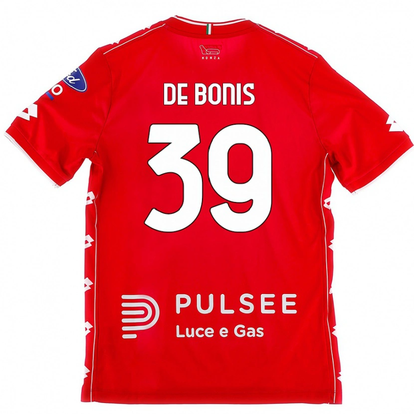 Danxen Enfant Maillot Andrea De Bonis #39 Rouge Blanc Tenues Domicile 2024/25 T-Shirt