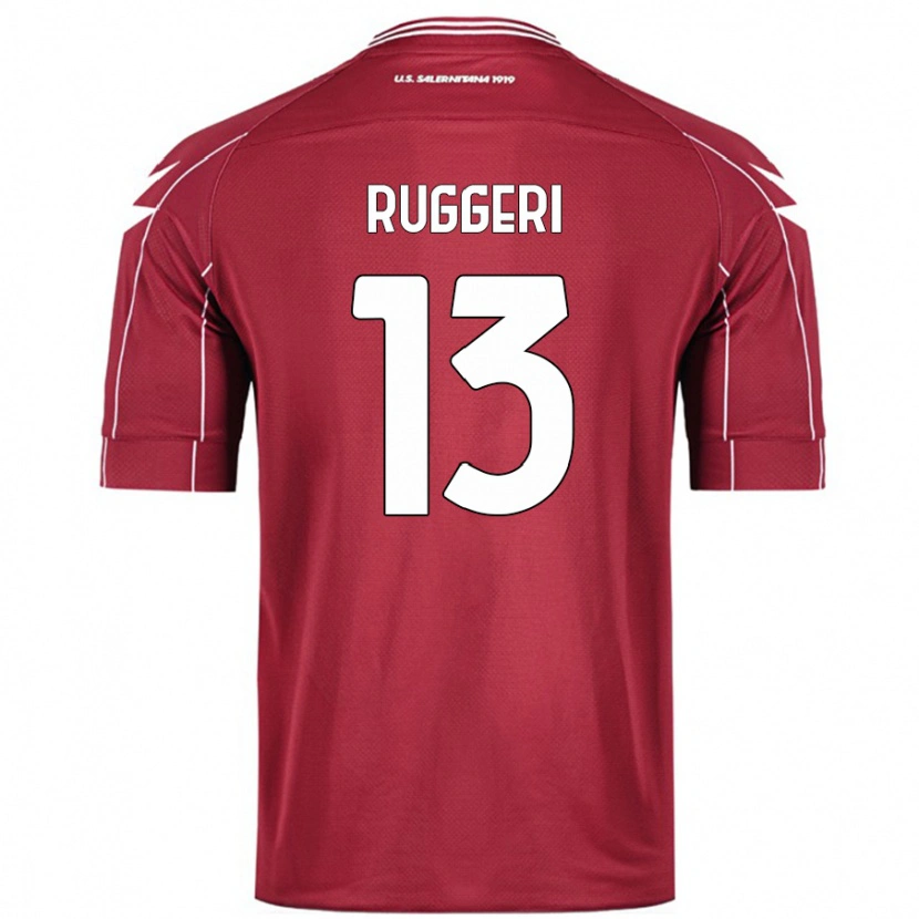 Danxen Enfant Maillot Fabio Ruggeri #13 Bordeaux Tenues Domicile 2024/25 T-Shirt