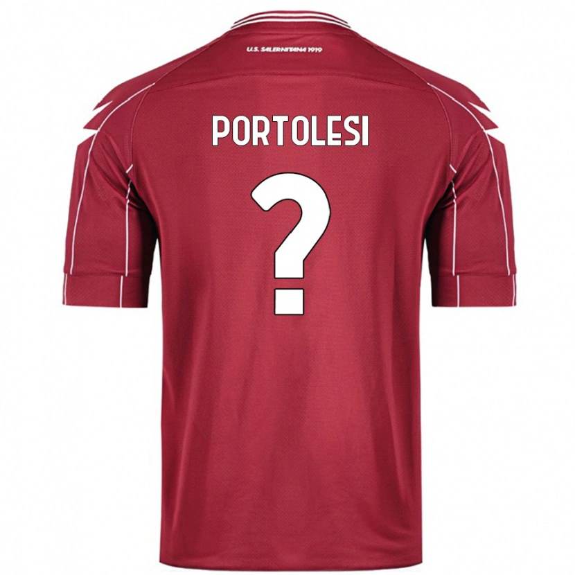 Danxen Enfant Maillot Sebastien Portolesi #0 Bordeaux Tenues Domicile 2024/25 T-Shirt