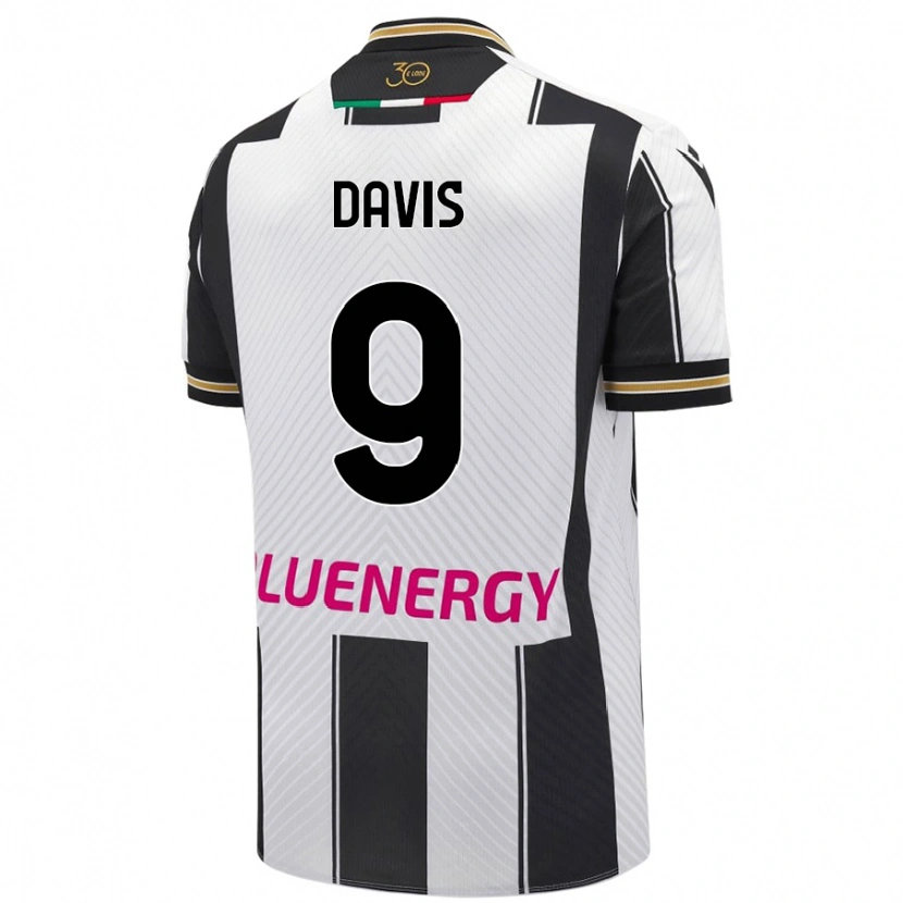 Danxen Enfant Maillot Keinan Davis #9 Blanc Noir Tenues Domicile 2024/25 T-Shirt