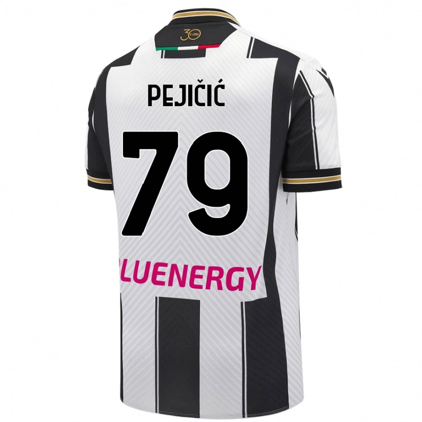 Danxen Enfant Maillot David Pejičić #79 Blanc Noir Tenues Domicile 2024/25 T-Shirt