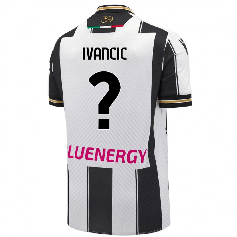 Danxen Enfant Maillot Val Ivancic #0 Blanc Noir Tenues Domicile 2024/25 T-Shirt