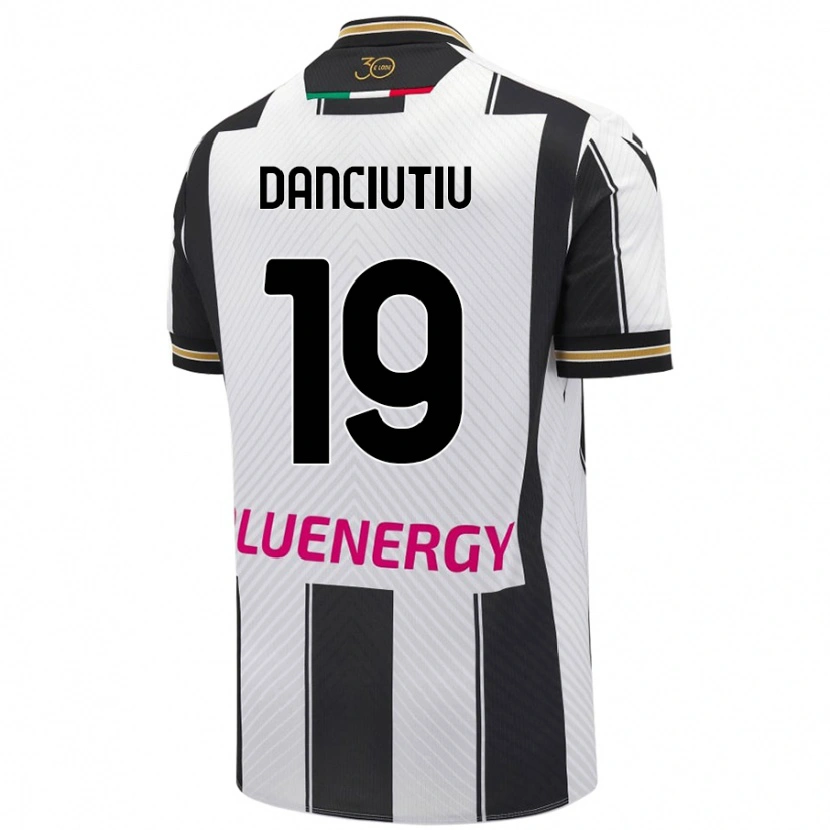 Danxen Enfant Maillot Vlad Danciuțiu #19 Blanc Noir Tenues Domicile 2024/25 T-Shirt