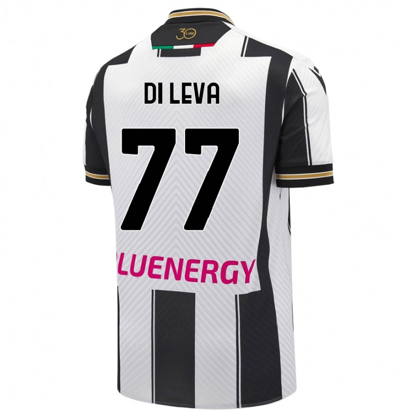 Danxen Enfant Maillot Vincenzo Di Leva #77 Blanc Noir Tenues Domicile 2024/25 T-Shirt