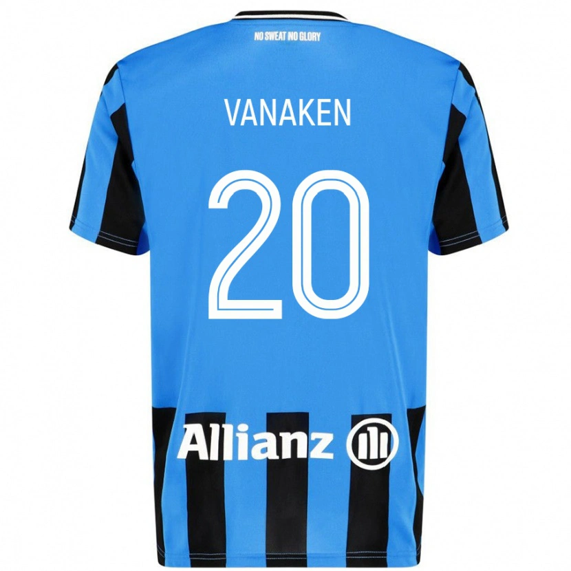 Danxen Enfant Maillot Hans Vanaken #20 Bleu Ciel Noir Tenues Domicile 2024/25 T-Shirt